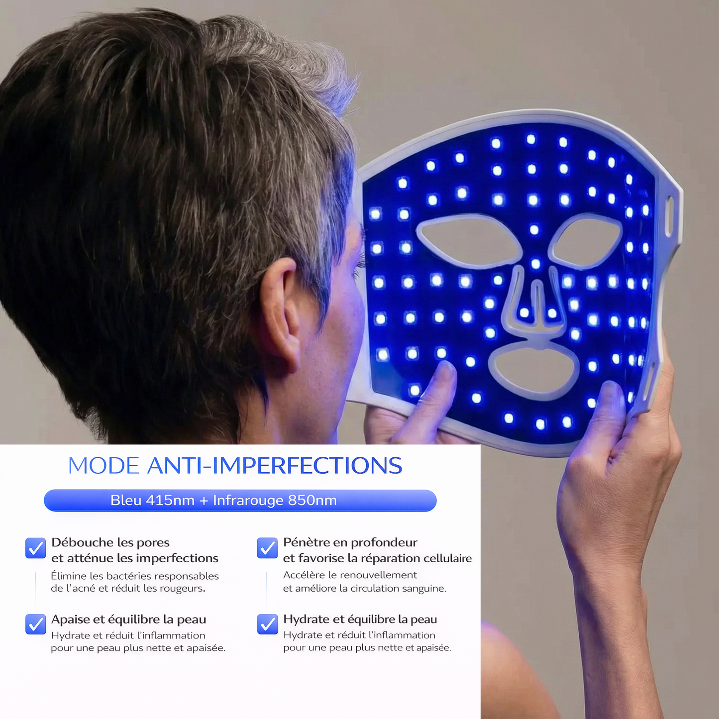 GLOMSY® LUMI FACE™ | MASQUE DE BEAUTÉ À LUMIÈRE LED