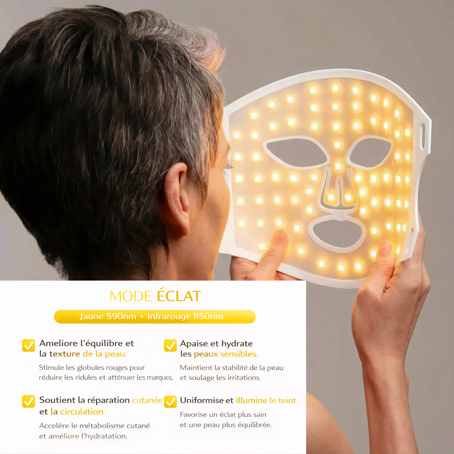 GLOMSY® LUMI FACE™ | MASQUE DE BEAUTÉ À LUMIÈRE LED
